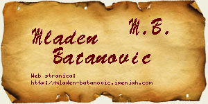 Mladen Batanović vizit kartica